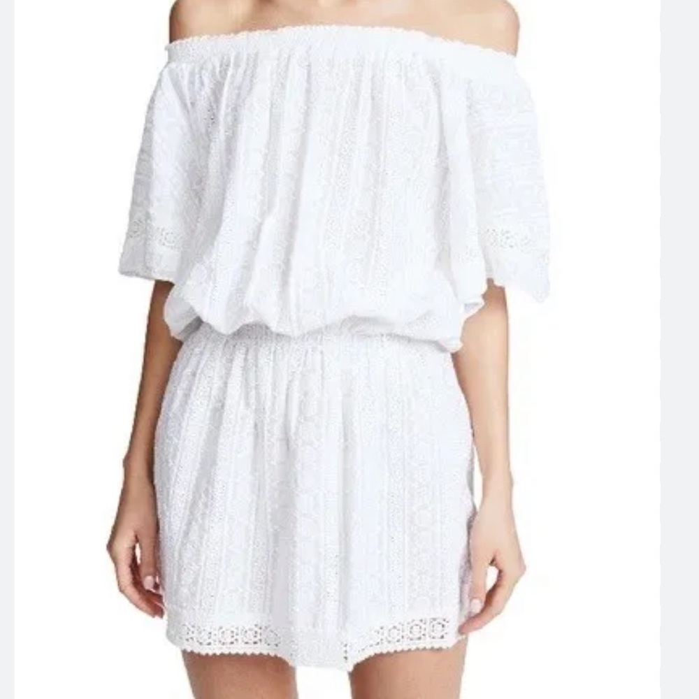 MELISSA ODABASH Michelle White Off The Shoulder Coverup M